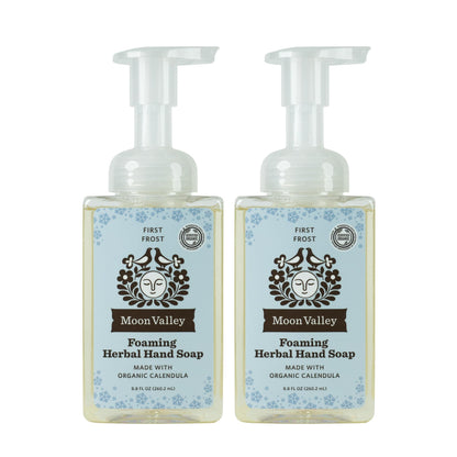 Moon Valley Organics Herbal Foaming Hand Soap – First Frost, Vegan, Recyclable Bottle (2-Pack)