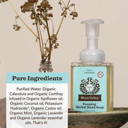 Moon Valley Organics Mint Lavender Foaming Hand Soap Two-Pack — Vegan & Recyclable
