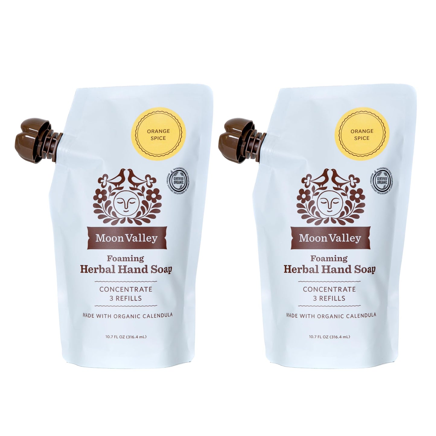 Moon Valley Foaming Hand Soap Refill Pouch – Orange Spice 2-Pack | Vegan & Non-GMO