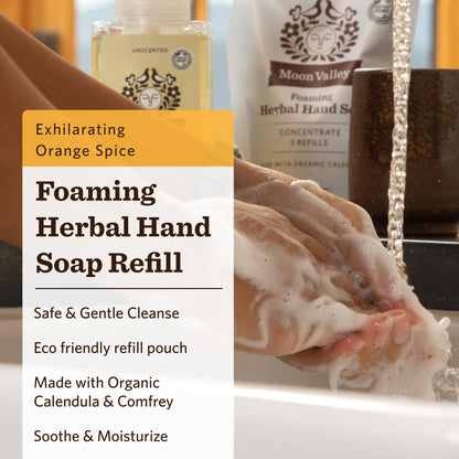 Moon Valley Foaming Hand Soap Refill Pouch – Orange Spice 2-Pack | Vegan & Non-GMO