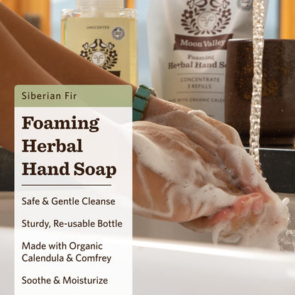 Moon Valley Organics Siberian Fir Foaming Hand Soap – Two-Pack, Vegan, Organic, Recyclable Bottles