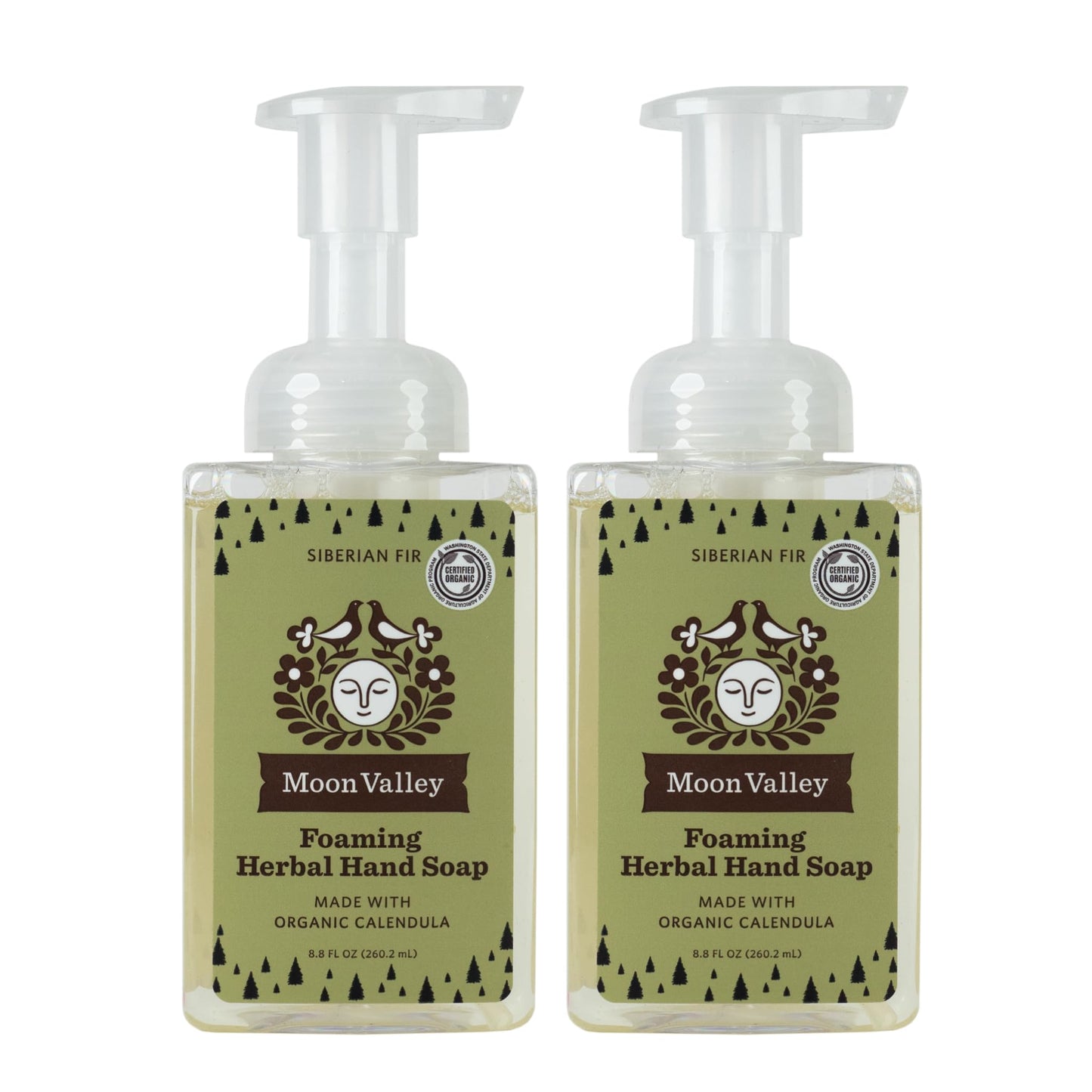 Moon Valley Organics Siberian Fir Foaming Hand Soap – Two-Pack, Vegan, Organic, Recyclable Bottles