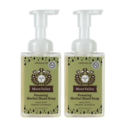Moon Valley Organics Siberian Fir Foaming Hand Soap – Two-Pack, Vegan, Organic, Recyclable Bottles