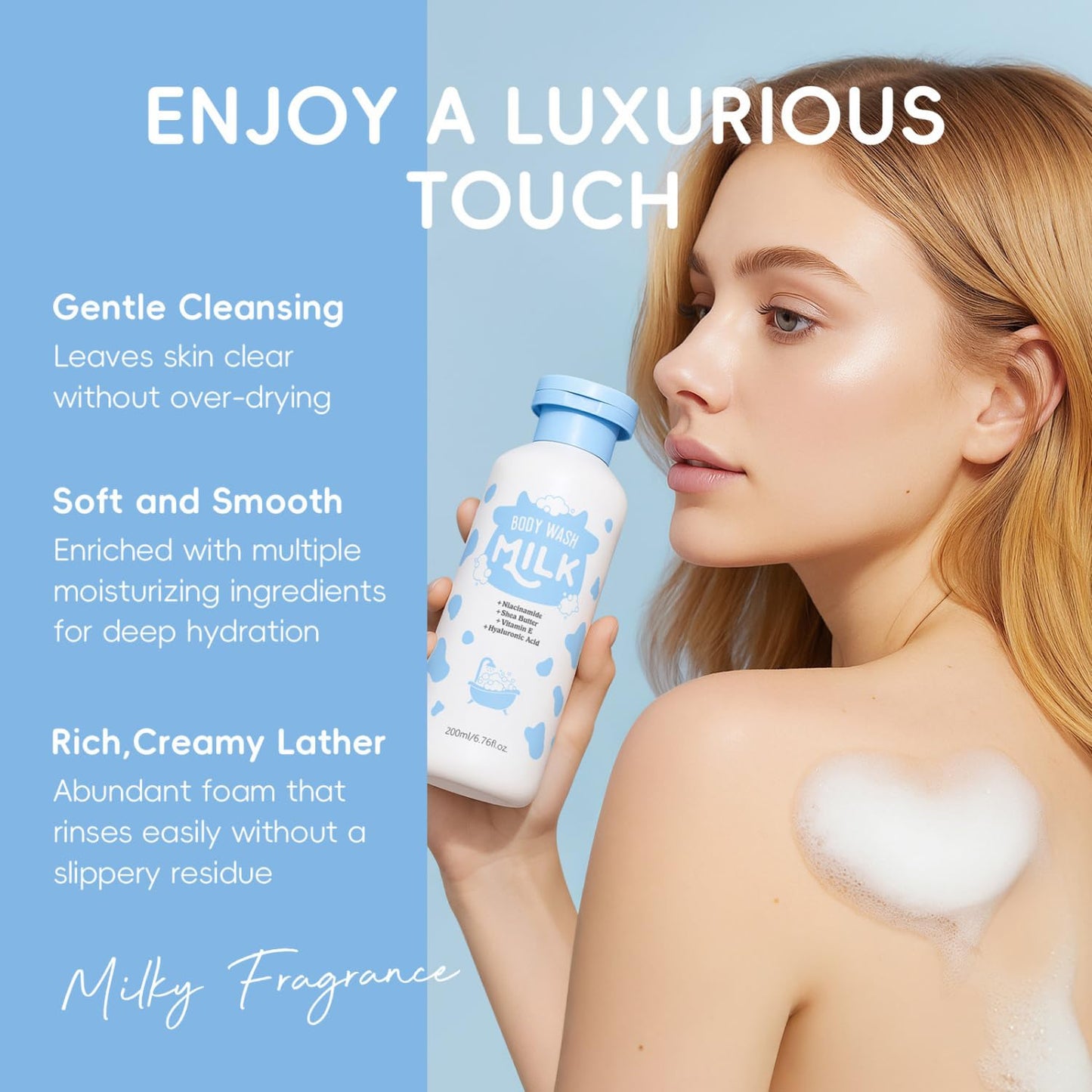 MOONGAZE Milk Skincare Set 5-in-1 for Kids & Teens (8-12) – Gentle Bath & Hair Care