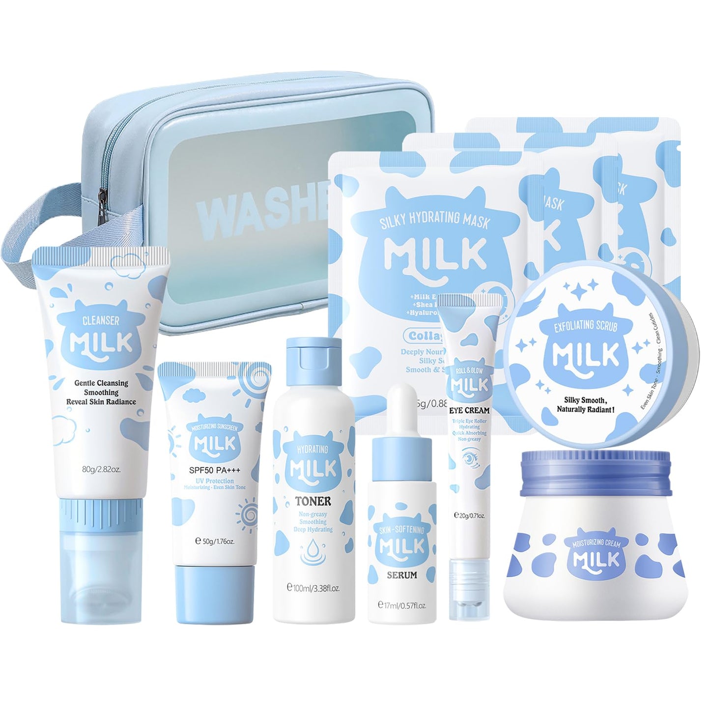 MOONGAZE Milk Skincare Set 11-in-1 for Kids & Teens – Gentle Hydration Kit