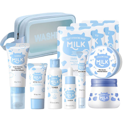 MOONGAZE Milk Skincare Set 11-in-1 for Kids & Teens – Gentle Hydration Kit