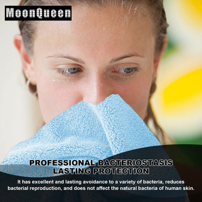 MOONQUEEN Microfiber Facial Cloths 12 Pack – Ultra Soft, Quick Dry Aquamarine