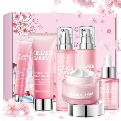 Mopayzer Collagen Sakura Skincare Gift Set | Cherry Blossom Kit for Teens & Women