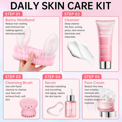 Mopayzer Sakura Teen Skin Care Set – 5-Piece Hydrating Routine for Teens 10–12