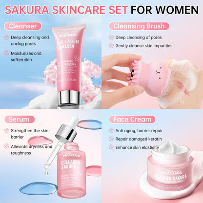 Mopayzer Sakura Teen Skin Care Set – 5-Piece Hydrating Routine for Teens 10–12