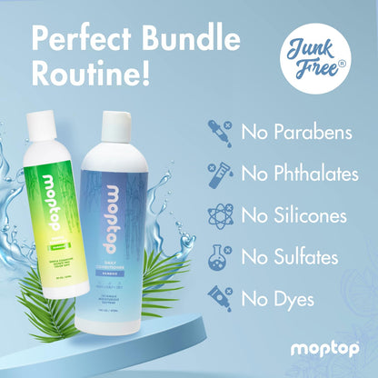 MopTop Sulfate Free Shampoo & Conditioner for Curly Hair – 2 Pack