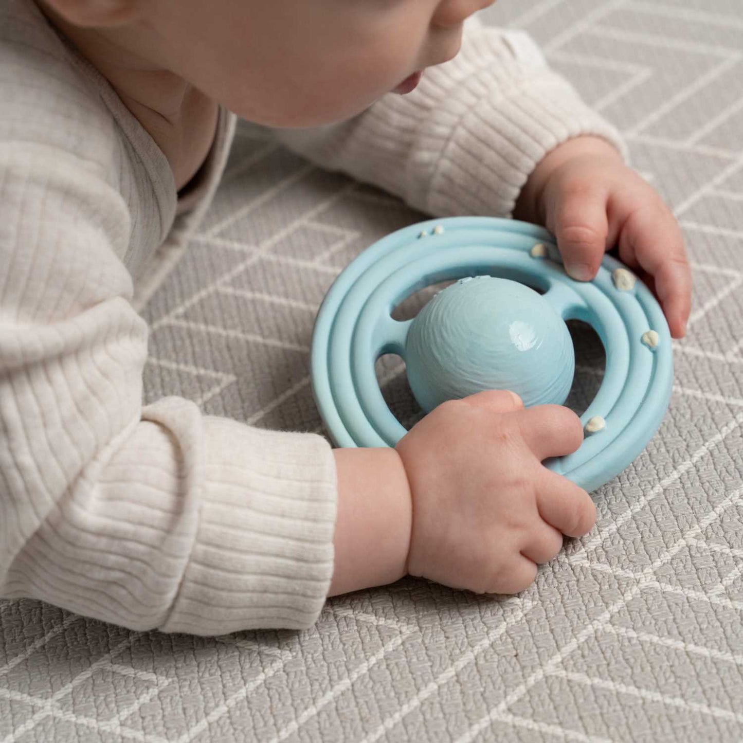 Planet CH3W® Natural Rubber Space Themed Baby Toy (Ringed Planet)