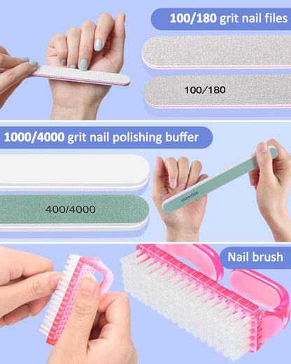 MORGLES Nail Polish Remover Kit — 300 Lint-Free Wipes, Pink Clips, Rose Cuticle Oil & Tools