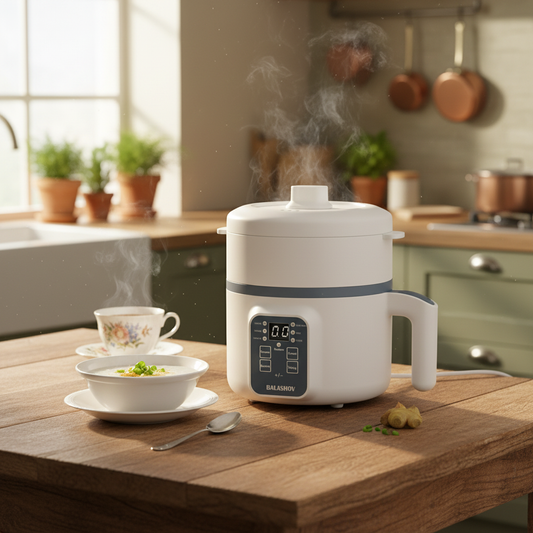 Electric Rice Cooker 1.7L with Timer Compact Kitchen Cooker