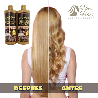 Moroccan Chocolate Hair Care Kit – 33.8 oz, 2-Step Deep Hydration, Wave Control & Extreme Shine