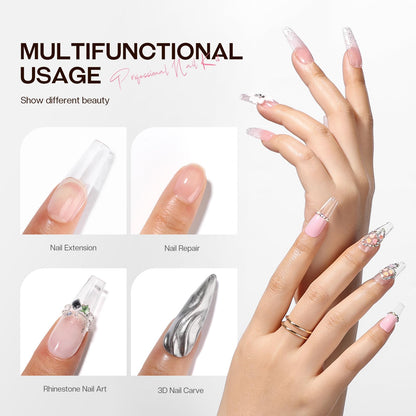 Morovan Builder Gel for Nails | Long-Lasting Clear Hard Gel for Extensions & Nail Art
