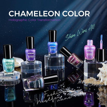 Morovan Chameleon Nail Polish Set — 6 Color Shifting Holographic Quick-Dry Kit