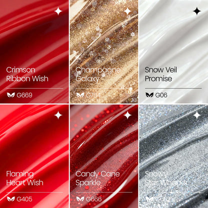 Morovan Christmas Gel Nail Polish Set – 6 Colors Red & White, Soak Off Gel Kit for DIY Nail Art