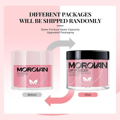 Morovan Dip Powder Nail Kit — 27-Piece Starter Set, 20 Colors + Liquid System for At-Home Nail Art