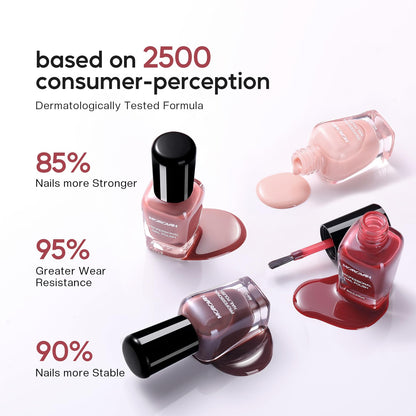 Morovan Jelly Nail Polish Set — Sheer Glass Pink Nude, Quick Air-Dry (6 Colors)