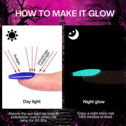 Morovan Neon Nail Polish Set — Glow-In-The-Dark, Quick-Dry, Long-Lasting Neon Colors for Holidays