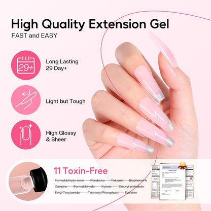 Morovan Poly Gel Nail Kit for Beginners – 15 Colors, Slip Solution & UV Light