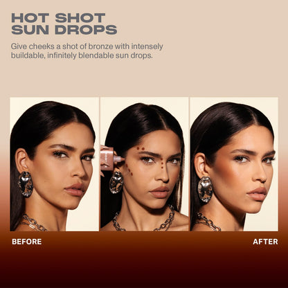 Morphe Hot Shot Sun Bronzing Drops - Waterweight Liquid Bronzer with Niacinamide for Glowing Skin | Sun Siren (1 fl oz)