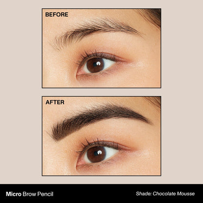 MORPHE Micro Dual Eyebrow Pencil - Retractable, Ultra-Precise Dual-Ended Brow Pencil in Chocolate Mousse (0.003 oz)