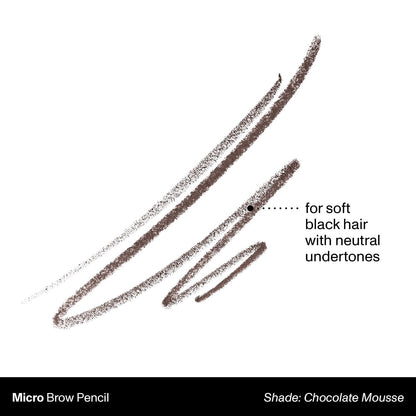 MORPHE Micro Dual Eyebrow Pencil - Retractable, Ultra-Precise Dual-Ended Brow Pencil in Chocolate Mousse (0.003 oz)