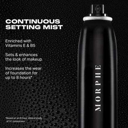 MORPHE Continuous Setting Mist - Micro-Fine Makeup Setting Spray, Natural Radiant Finish, 2.8 oz