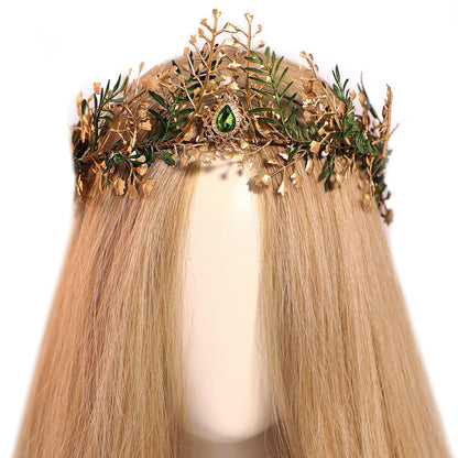 MOSTORY Woodland Fairy Flower Crown – Handmade Leaf Elf Headband for Cosplay, Halloween & Weddings