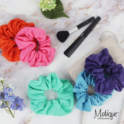 Motique Accessories Jumbo Cotton Scrunchie Hair Tie - Black