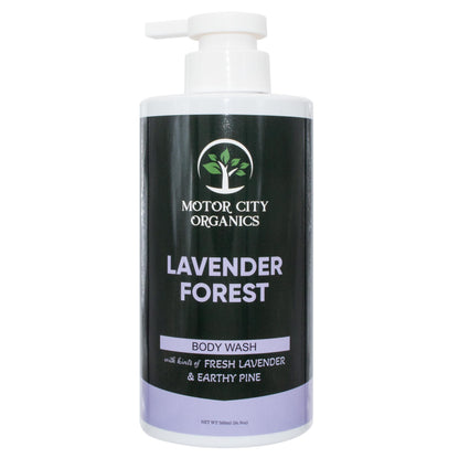 Motor City Organics Lavender Forest Body Wash - Calming Lavender & Herbal Extracts, 16.9 oz, Paraben-Free