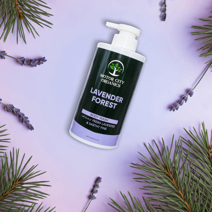 Motor City Organics Lavender Forest Body Wash - Calming Lavender & Herbal Extracts, 16.9 oz, Paraben-Free