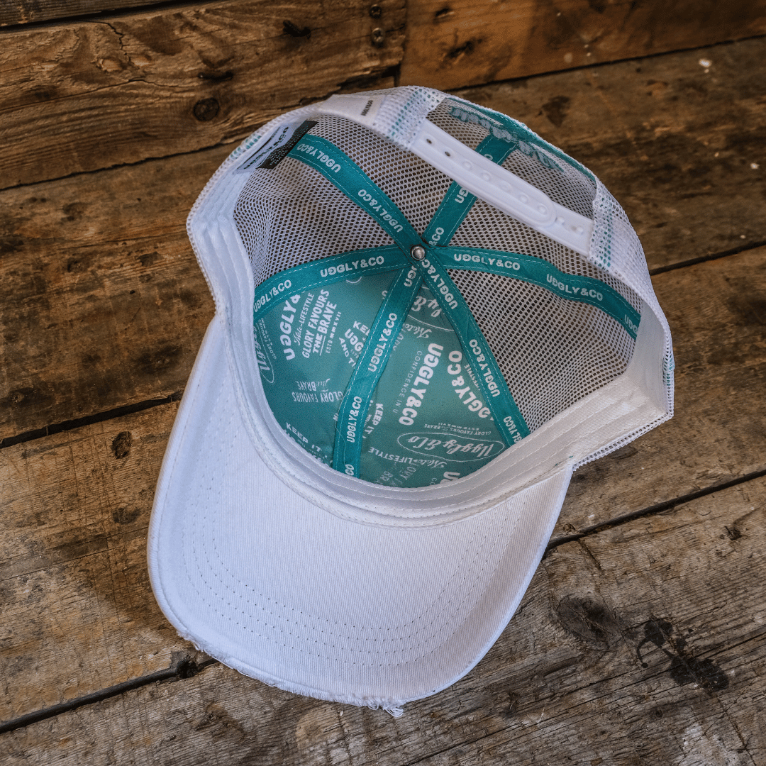 Turquoise & White Diamond Cap