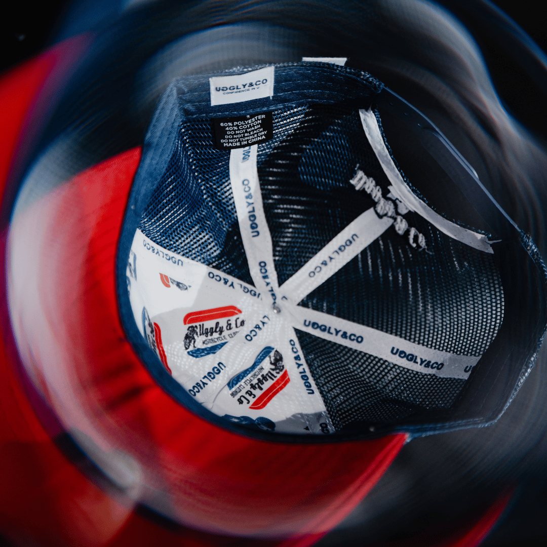 White & Red Flattrack Cap