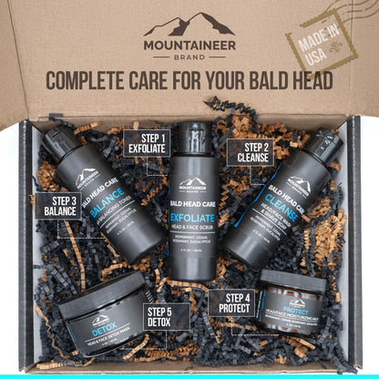 Mountaineer Brand Natural Bald Head Exfoliator – Fresh Scent, Scalp & Face Scrub (4oz) – Made in WV