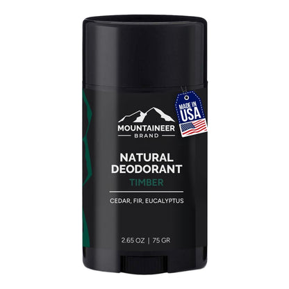 Mountaineer Brand Natural Deodorant for Men | Aluminium Free | Timber Scent | Made in West Virginia | 2.65 oz