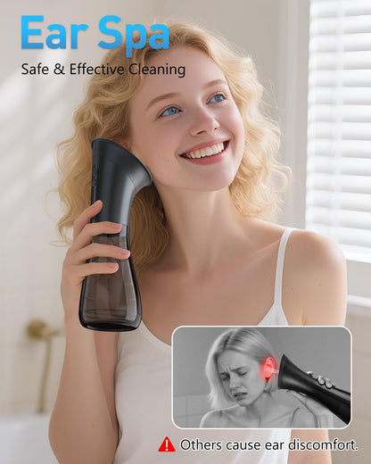 MOVMAO Ear Wax Removal Kit - Electric Ear Cleaner with LED Display, Dual Tank, IPX7 Waterproof