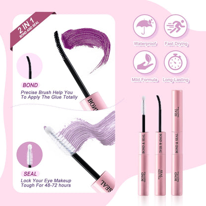 MOWOT 5 Styles Lash Clusters Kit – Mega/Volume/Full/Spike/Bottom Lashes + Bond & Seal