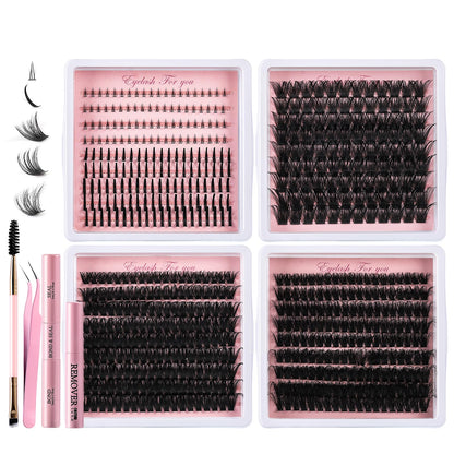 MOWOT 5 Styles Lash Clusters Kit – Mega/Volume/Full/Spike/Bottom Lashes + Bond & Seal