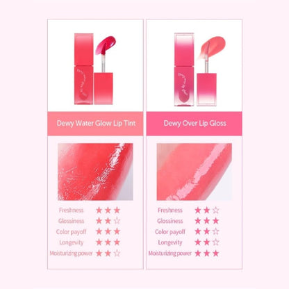 MQNY Dewy Water Glow Lip Tint 3.5g – Peanut Peach & Peach Beige