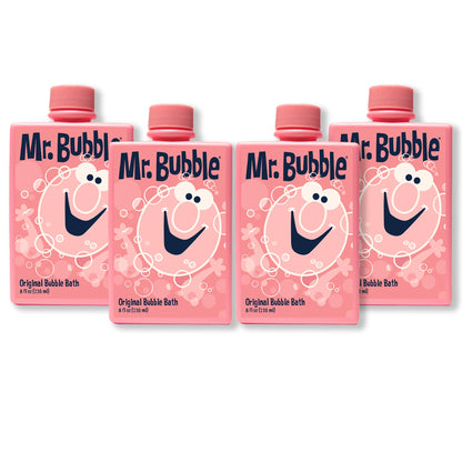 Mr. Bubble Original Bubble Bath – Bubblegum Scent, 8 oz Retro Bottle, 4-Pack