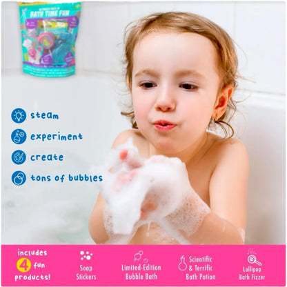 Mr Bubble Sweet Treats Bath Set — Lollipop Fizzer, Gummy Bear Bubble Bath, Bath Potion & Soap Stickers