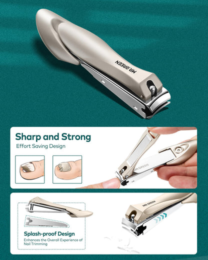 MR.GREEN 8-in-1 Manicure Set – German Stainless Steel Nail Care Kit with Splash-Proof Clippers