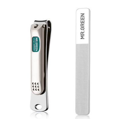 MR.GREEN Nail Clippers Curved Blades – Stainless Steel Nail Nippers with Glass File