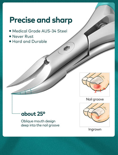MR.GREEN Nail Clippers for Thick & Ingrown Toenails – Heavy-Duty Paronychia Tools