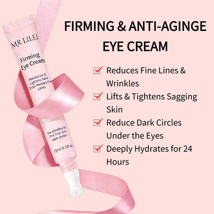 Mrlilei Beauty Firming Eye Cream with Hyaluronic Acid - Fragrance-Free, 0.5 oz