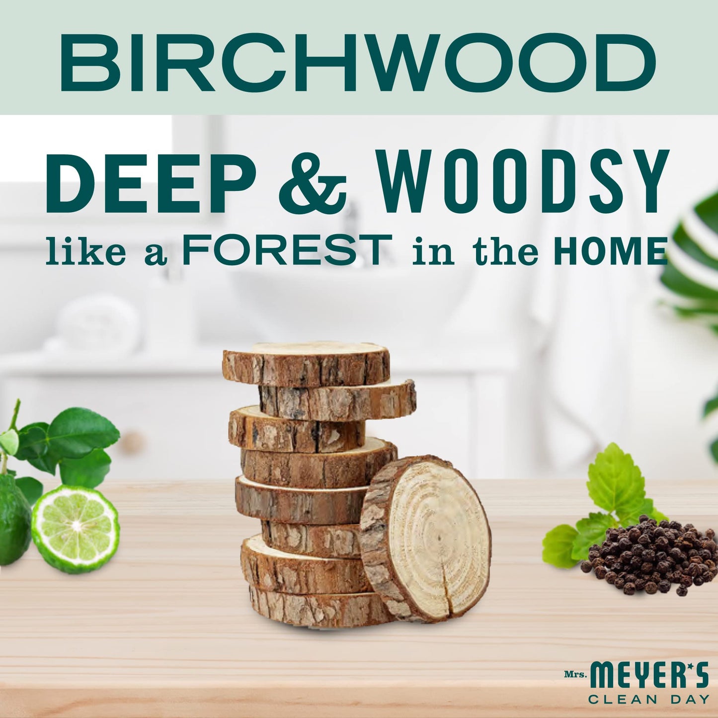 Mrs. Meyer's Birch Wood Body Wash – 16 oz | Moisturizing Clean Day