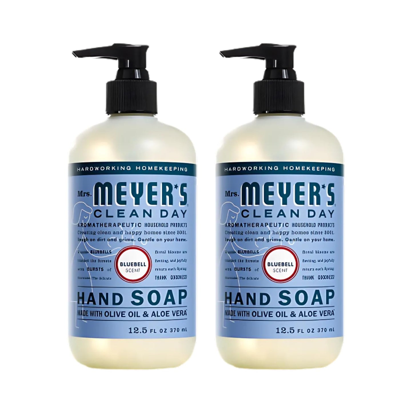 Mrs. Meyer's Clean Day Bluebell Hand Soap – 12.5 Fl Oz, Pack of 2
